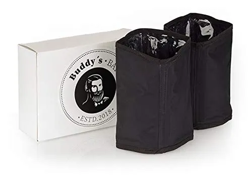 Buddy s Wein- und Sektkühler - 2er Pack Kühlmanschetten, wasserabweisender Nylonstoff in elegantem Schwarz, ideal für jede Feier
