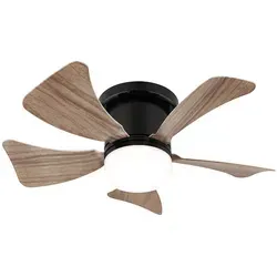 Deckenventilator mit LED Deckenleuchte – Dimmbar und Fernbedienung, Schwarz