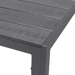 Non-Wood Aluminium Gartentisch anthrazit/grau 160 x 90 cm - Gartentisch für 6 Personen, pflegeleicht und aus robustem Aluminium mit Holz-Optik Tischplatte. Ideal für Terrasse und Balkon, sorgt für ein elegantes Ambiente.