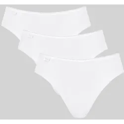 sloggi Taillenslip 24/7 Cotton (3er Pack) elastischer Bund mit Spitze, flache Nähte, Baumwollmischung, weich weiß 44