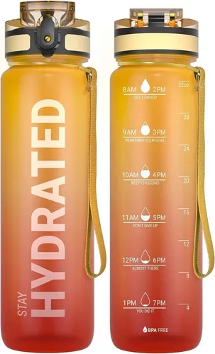 Sport Trinkflasche 1L BPA-frei Tritan Auslaufsicher für Gym Yoga Camping - Praktische 1L Trinkflasche aus BPA-freiem Tritan. Auslaufsicher und ideal für Sport, Yoga oder Camping. Perfekt für unterwegs und sorgt für die nötige Hydration.