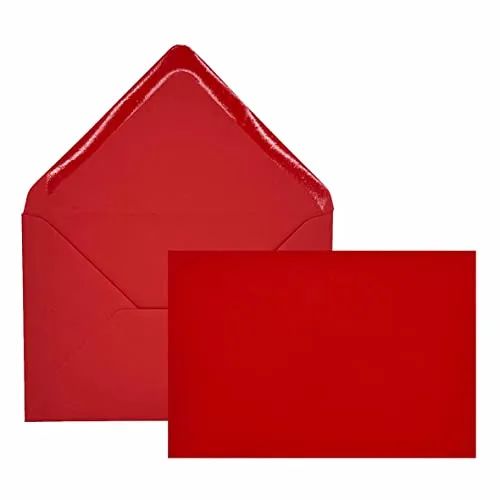 Edition Seidel 50 rote Premium Briefumschläge Umschläge Kuvert farbig Format ähnlich B6 12,0 x 17,5 cm 80 g/m² (Rot, 50 Stück/Pieces/Pièce)