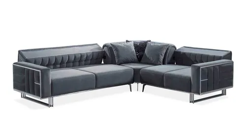 Ecksofa L-Form Grau - Modernes Lounge-Ecksofa für 6 Personen - Stilvolles Ecksofa in Grau, ideal für Ihr Wohnzimmer. Mit bequemer Polsterung und Kissen bietet es Platz für bis zu 6 Personen. Perfekt für gesellige Abende!