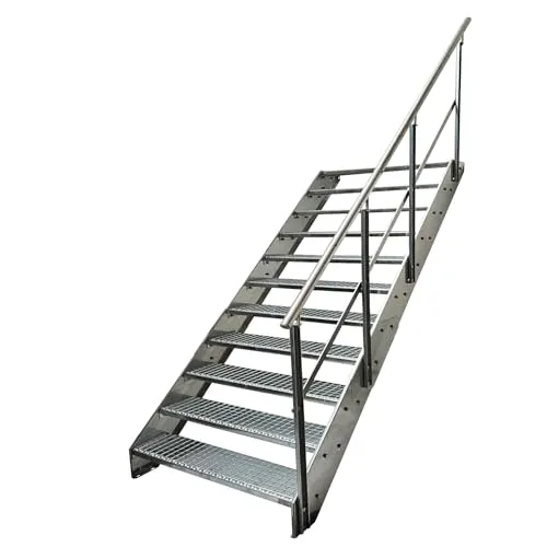 Kaminbau Mierzwa Premium Stahl Treppe mit Geländer rechts