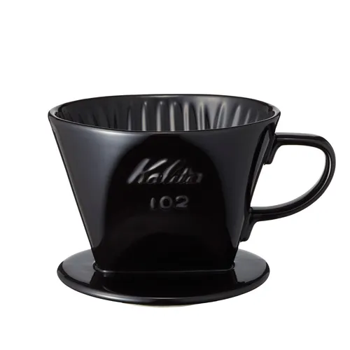 Kalita Keramik Pottery Dripper 102, Kaffeefilter mit Rillen, schwarz, aus Japan