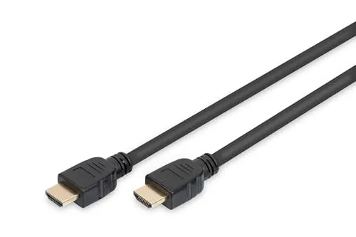 DIGITUS HDMI-Kabel - HDMI 2.1-5m - UHD-II 8k 60Hz - UHD 4k 120Hz - mit Ethernetkanal - für Spielekonsolen, TV, Beamer - vergoldete Kontakte - Version 1 - Schwarz