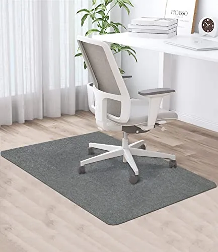 Bürostuhl Unterlage, 90 x 120 cm, Dunkelgrau, Bodenschutzmatte bürostuhl | Bodenschutzmatte für Hartböden, Kratzfest Bodenmatte Stuhlunterlage, schreibtischstuhl unterlage für Laminat
