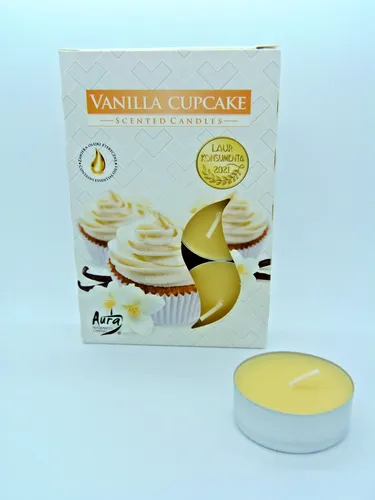 Bispol Duft Teelichter Vanille-Cupcake 6er Pack Duftkerzen
