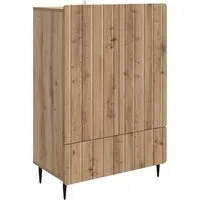 vidaXL Sideboard Artisan-Eiche 66 x 34,5 x 97 cm - Modernes Sideboard aus hochwertigem Holzwerkstoff, perfekt für deine Wohnung. Mit viel Stauraum und schlanken Eisenbeinen vereint es Funktionalität und stilvolles Design. Ideal zur Organisation von Geschirr und Elektronik.