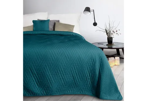 Design91 Bettüberwurf Zweiseitige Decke - Türkis 1 - Tagesdecken in modernem Design, ideal für ganzjährige Nutzung und pflegeleicht bei 40°C Maschinenwäsche.