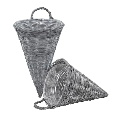 Spetebo Wand Blumenampel 41 x 24 cm Shabby grau von Spetebo