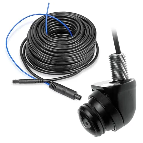 Carmedien mini Kamera mit 210° Ultra Weitwinkel, Set 15m Kabel, 12V 24V IP69K Rückfahrkamera, Seitenkamera, Frontkamera