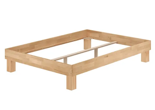 ERST-HOLZ Massivholzbett Doppelbett 140 x 200 Buche Natur ohne Lattenrost, Buche geölt