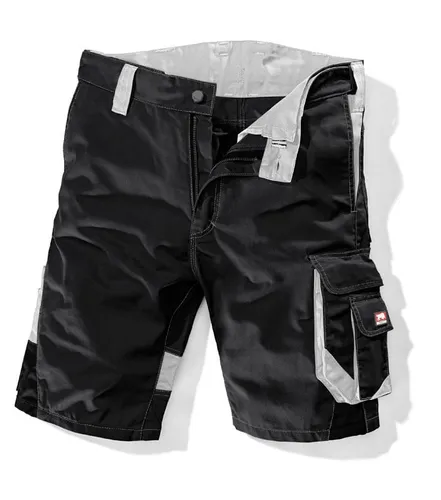 Bullstar kurze Arbeitshose WORXTAR schwarz/grau - Robuste und bequeme Arbeitshose für den Sommer, ideal für Handwerker und Gartenarbeit, mit praktischen Taschen für Werkzeuge.