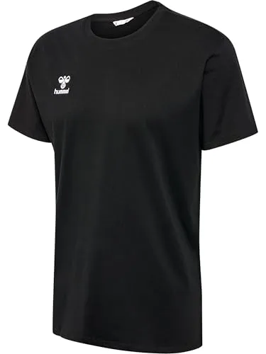 hummel GO 2.0 Cotton T-Shirt Herren, 100% Bio-Baumwolle Qualität, Bequeme Passform, Stretch-Jersey Stoff, Rundhalsausschnitt, Gym Sports & Freizeitbekleidung (1er Pack)