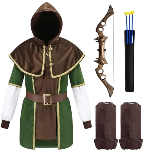 Kinder Robin Hood Kostüm mit Pfeil und Bogen