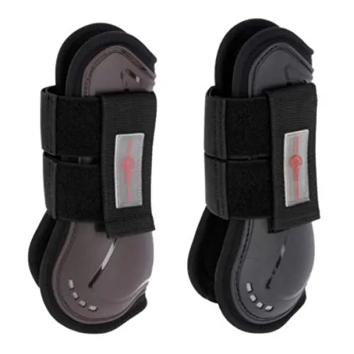 Covalliero 3211617 Gamaschen Tecair, Schwarz, Cob - Anatomisch geformter Beinschutz - Schuhgamaschen mit weicher, stoßabsorbierender Polsterung für maximalen Schlagschutz bei minimalem Gewicht und optimaler Atmungsaktivität durch Lüftungslöcher.