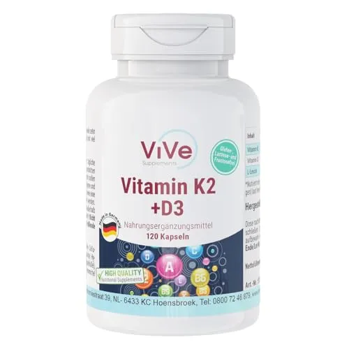 Vitamin K2 200 mcg Menaquinon MK7 + D3 10.000 I.E. Depot