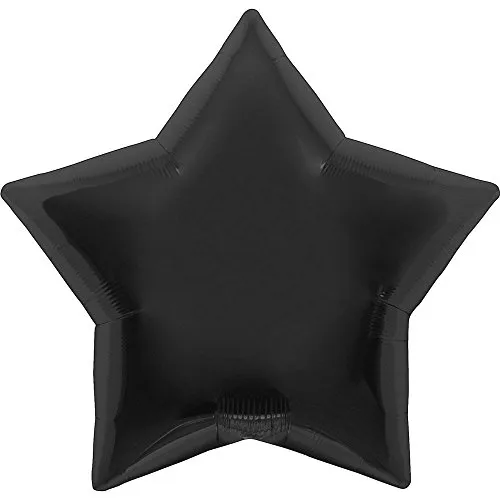 Amscan 68501 - Standard Folienballon Stern, schwarz, 48 cm, Luftballon, Heliumballon, Mitbringsel
