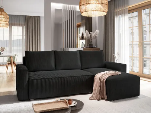 Masseno Ecksofa POTARO mit Schlaffunktion und Bettkasten - Ecksofa mit eleganter L-Form, bietet zusätzlichen Stauraum und verwandelt sich schnell in ein Bett für Gäste – ideal für Ihr Wohnzimmer!