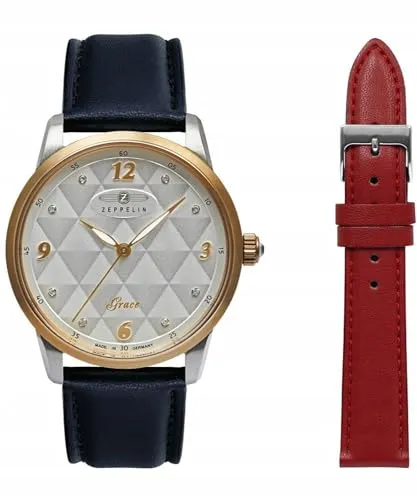 ZEPPELIN Quarzuhr Grace 7349-1_nSet: 2-tlg. Damenarmbanduhr mit zusätzlichem Armband - Damenuhren, elegante Quarzuhr mit zusätzlichem Armband, Made in Germany, wasserdicht bis 5 bar und stilvolles bicolor Design für jeden Anlass.