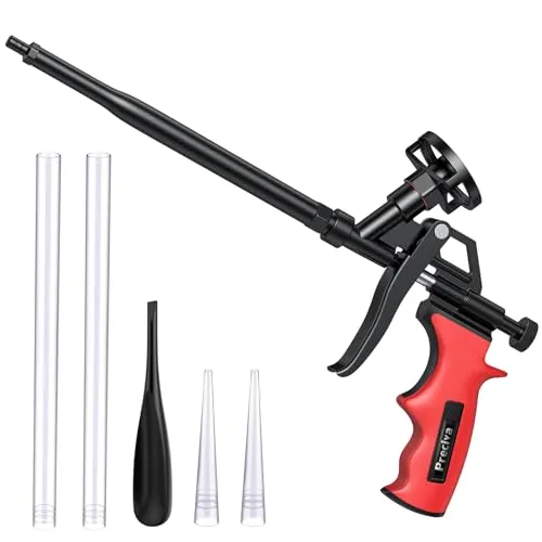 Schaumpistole, Preciva Bauschaumpistole Bauschaum Pistole PU Schaumpistole Expanding Foam Gun Dosierpistole aus Metall (rot)