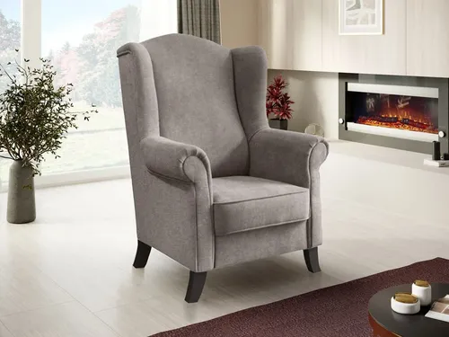 LEONARDO Ohrensessel - Eleganter Relax Sessel in Dunkelbeige - Klassischer Ohrensessel mit erstklassigem Sitzkomfort und wasserabweisendem Plüschstoff. Ideal für stilvolle Wohnzimmergestaltung. Wählen Sie aus 9 modernen Farben!