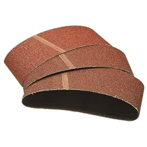 wolfcraft 3 Gewebe-Schleifbänder 65x410 mm I 1904000 I Körnung 80 I Flexibel und widerstandsfähig I für Holz und Metall, Farben und Lacke I für Bandschleifer