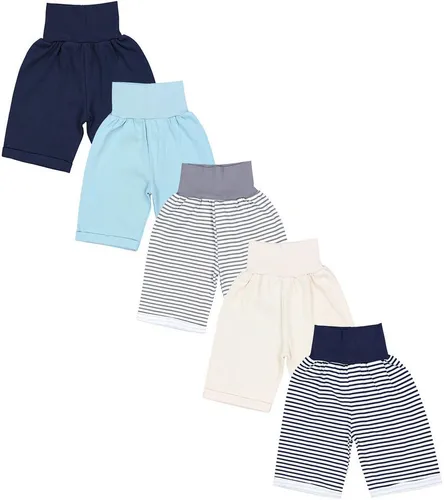 TupTam Unisex Baby Pumphose 5er Pack - Baby-Hosen aus 100% Baumwolle, in bunten Farben und Größen 86/92 - ideal für bequemen Komfort und süße Looks im Sommer.