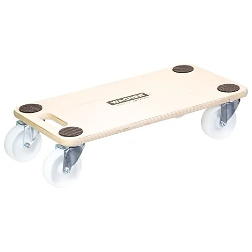 WAGNER Transporthilfe MM 1129 - 300 kg Tragkraft für Geräte & Möbel - Plattformwagen mit 59 x 29 x 13,5 cm, aus FSC®-zertifizierter Birke Multiplexplatte, ausgestattet mit Antirutschpunkten und 4 wendigen Lenkrollen für optimale Beweglichkeit.