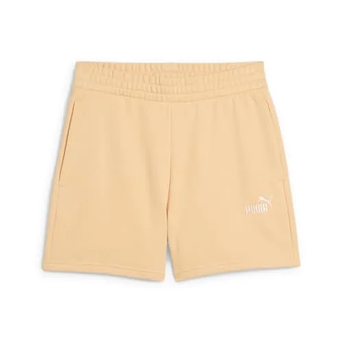 PUMA Damen ESS Small No. 1 Logo 5'' High-Waist Shorts in orange von PUMA
