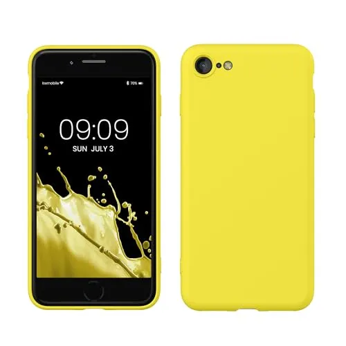 kwmobile Handyhülle für iPhone SE 2022 Hülle/iPhone SE 2020 / iPhone 8 / iPhone 7, für iPhone SE Hülle - Schutzhülle für kabelloses Laden - Case in Strahlend Gelb
