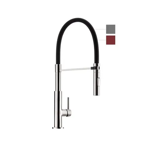 Naber Einhebelmischer Drive 4 - Hochwertiger Edelstahl-Mischer - Armaturen mit seitlichem Hebel, 2-Strahl-Handbrause und 360° Schwenkbereich für maximale Flexibilität in der Küche.