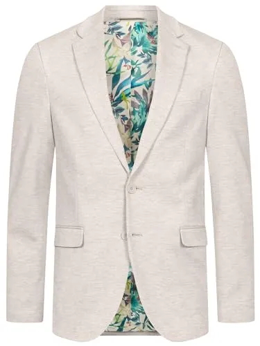 Jeff Anzugsakko JFEzra - Ecru Mix, Tailored Fit - Business-Sakkos mit schmal geschnittenem Revers, ideal für einen eleganten Auftritt im Büro oder bei besonderen Anlässen.