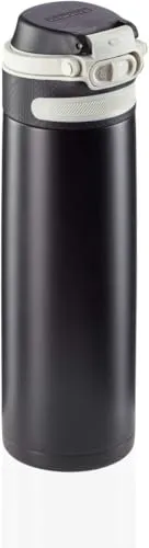 Leifheit Thermobecher Flip 600ml - 100% dicht und einhändig öffnbar - Thermobehälter mit doppelter Isolierung, hält Getränke bis zu 6 Stunden heiß oder 18 Stunden kalt. Ideal für unterwegs mit praktischem Obstfilter und hygienisch BPA-frei.