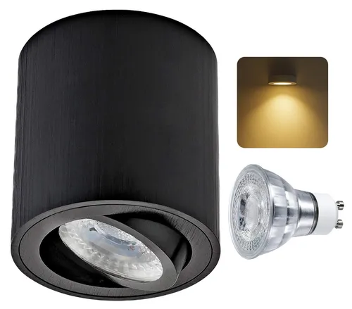 Sweet LED LED Deckenspots GU10 7W Aufbaustrahler 3000K warmweiß 530lm, schwenkbar, Leuchtmittel wechselbar, warmweiß, Deckenaufbauleuchte, Aufbaustrahler, Deckenspot