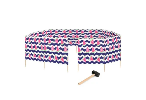 Garronda Windschutz Strand Sichtschutz 15m lang mit Gummihammer GAEX001 - Zelt-Windschutz für den Strand, inklusive Gummihammer zur einfachen Befestigung. Robustes Material und 15m Länge bieten optimalen Schutz vor Wind und neugierigen Blicken.