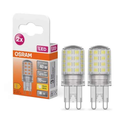 OSRAM LED STAR PIN 50 G9 Doppelpack, 4,2W warmweiß