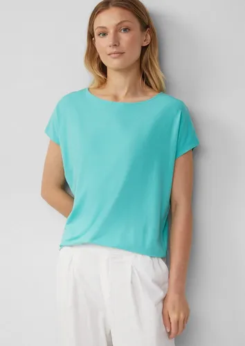 s.Oliver Kurzarmshirt T-Shirt Fließendes Jersey-Shirt mit überschnittenen Schultern