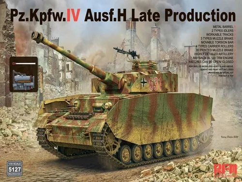 Ryefield Model RM-5127 - 1:35 Pz.Kpfw.IV Ausf.H Late Product. w/workable tracks