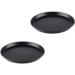 APS 67451 Pizzaform rund (2er-Set) Ø 28/26,3 x 2,5 cm - Pizzablech aus Blaublech, zum professionellen Pizzabacken