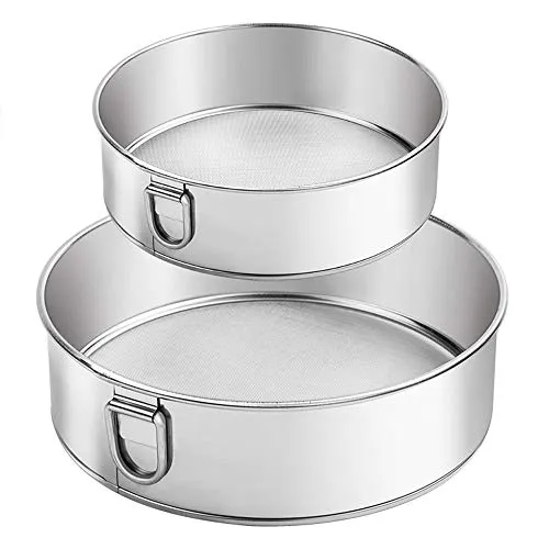 webake Mehlsieb Edelstahl Küchensieb Feines Küchen Sieb Set 15 cm 60 Maschen 20 cm 40 Maschen 2 Stück Fein Mehl Sieb für Mehl, Reis, Getreide, Bohnen, Obst und Gemüse