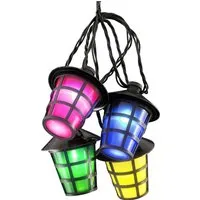 Konstsmide LED Lampion Lichterkette - Weihnachtsbeleuchtung mit 20 bunten Laternen und 20 kalt weißen Dioden für stimmungsvolle Akzente im Außenbereich.