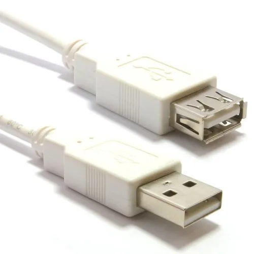 USB 2,0 Hoch Geschwindigkeit Kabel Verlängerung Anschlusskabel A Stecker Zum Buchse Weiß 0,5 m [0.5 Meter/0,5m]