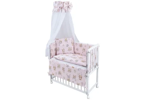 Beistellbett Babybett Weiß 90x40 mit Matratze und Bettwäsche Set