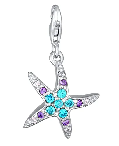 Nenalina Seestern Karabiner Charm Anhänger - Clasp Charms für Damen aus 925 Sterling Silber, vielseitig kombinierbar und ideal als Geschenk für besondere Anlässe.