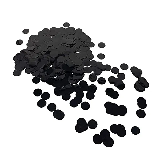 Oblique Unique Konfetti Schwarz rund glänzend Tisch Deko für Halloween Geburtstag Silvester Feier Jubiläum Streu Deko (Schwarz)