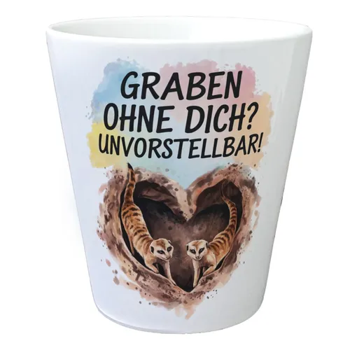 Erdmännchen Graben ein Herz Blumentopf