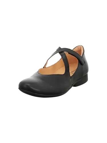 Think! Damen GUAD2 Halbschuhe - Chromfrei gegerbte, nachhaltige Schuhe in Schwarz - Nachhaltige Halbschuhe mit flexibler Laufsohle für optimalen Tragekomfort im Alltag.
