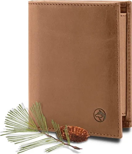 Wolfstrøm Geldbörse 'Svåla Classic' - Mini Portemonnaie Leder - Elegante Geldbörse aus Vollnarbenleder mit RFID-Blocker. Ideal für bis zu 11 Karten – perfekt für stilbewusste Herren und Damen.